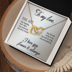 Interlocking Hearts Necklace - Yellow & White Gold Variants