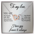 Interlocking Hearts Necklace - Yellow & White Gold Variants