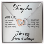 Interlocking Hearts Necklace - Yellow & White Gold Variants
